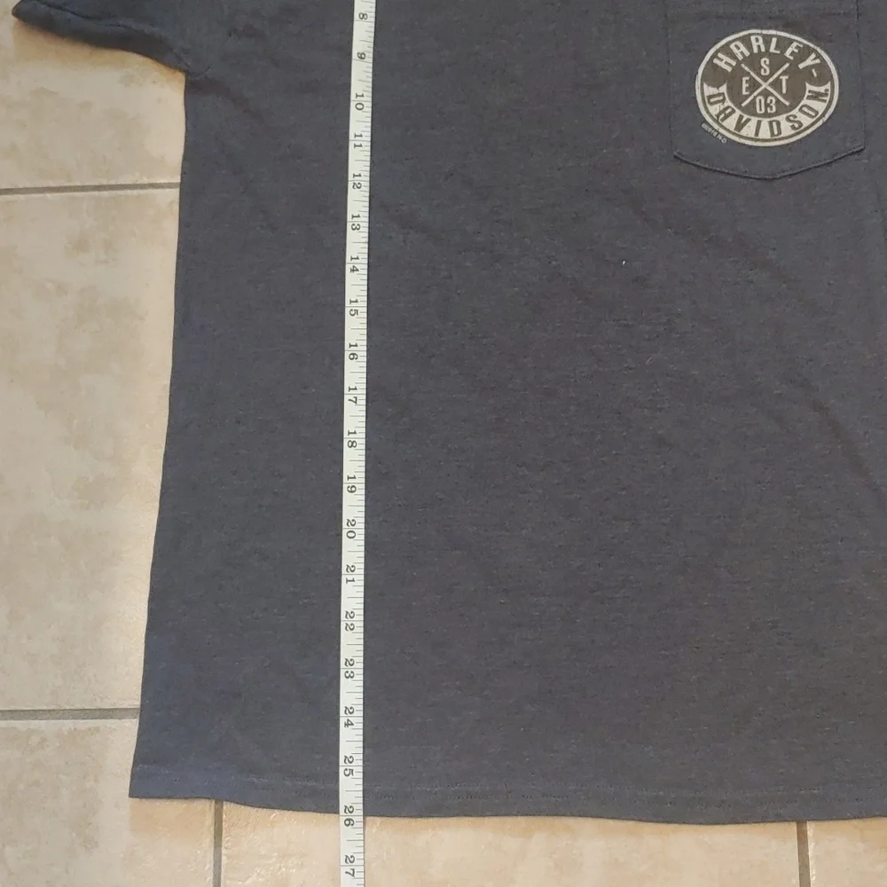 Harley-Davidson Shirt Wildcat London Grey Pocket Tee Women's Size S